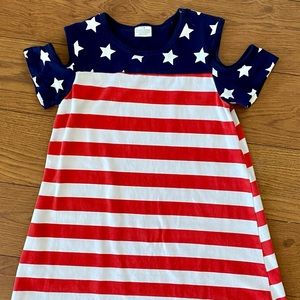 Red White and Blue Girls Dress Size 7/8 - Like New